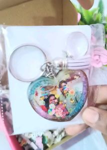 Resin Heart shaker Keychain