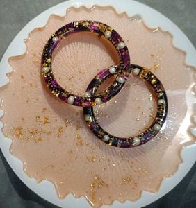 Unique Resin Bangles with mangalsutra and Pearls