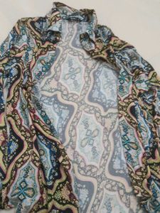 Bohemian Print Collared Shirt