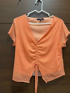 Orange Printed Top M size - Westside