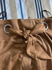 Brown Suede Wrap Skirt