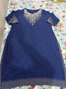 Elegant Blue Embroidered Kurta
