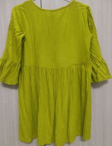 Chartreuse Embroidered Peasant Top
