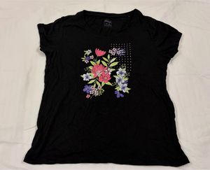 Max Black Floral Print T-Shirt