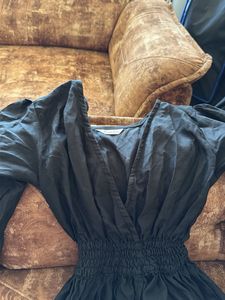 Elegant Black Tiered Midi Dress