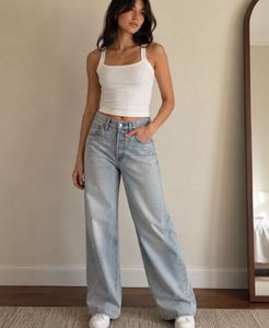 Light Wash Wide Leg Jeans