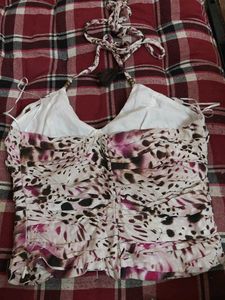 Stylish Ruched Halter Top