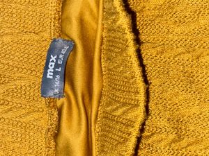 Yellow Knit Midi Skirt