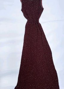 Sparkling Embellished Maroon Dress
