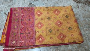Vibrant Yellow Saree with Pink Blouse