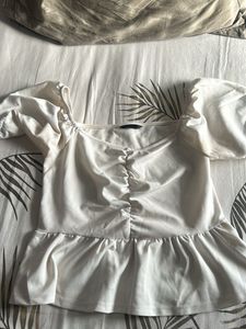 Ruched Peplum Top