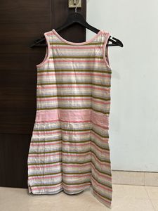 Striped Tank Dress with Tie Waist