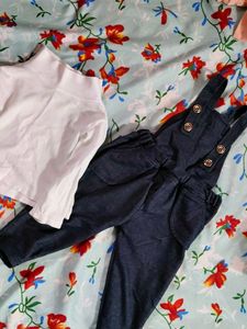 Girls Denim Overalls with Top