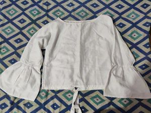 White Bell Sleeve Top