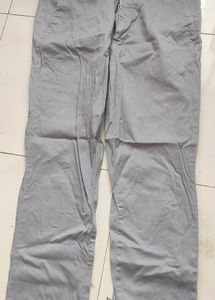 Men's Grey Striped Chinos