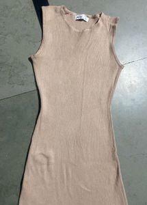 Sleeveless Ribbed Knit Midi Dress
