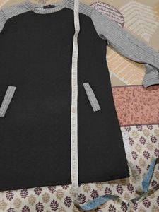 Stylish Blue Hooded Jacket and winter dress