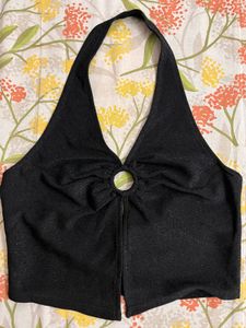 Sparkly Halter Neck Crop Top