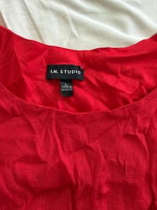 Women's Red Layered Sleeveless Top