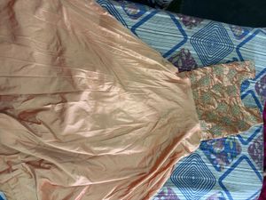 Elegant Peach Embroidered Gown