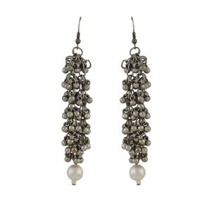 Teejh Silver Oxidized Pearl Choker Necklace Set