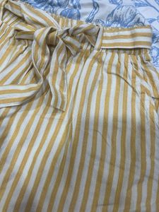 Striped Culottes with Tie Waist