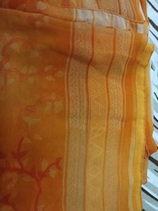 Orange Floral Saree