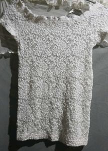 White Lace Puff Sleeve Top