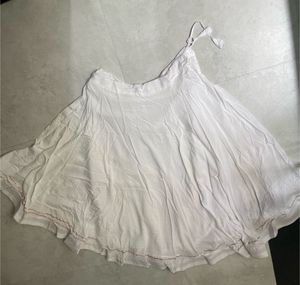 White Ethnic Skirt with Gold Trim