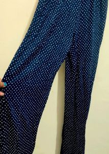Navy Blue Polka Dot Jumpsuit For 34 Bust