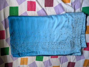 Beautiful Blue Saree with Embellishments