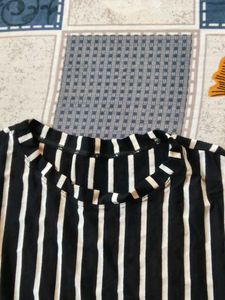 Striped Black &amp; White Tunic Top