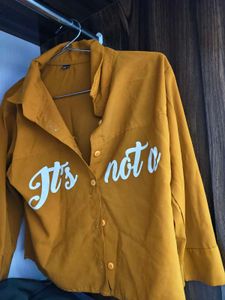 Mustard Yellow Graphic Button-Down Shirt