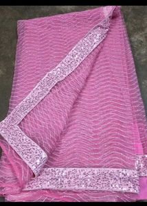Elegant Pink Net Saree