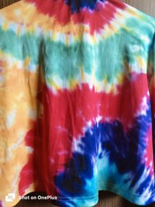 Colorful Tie-Dye Cropped Shirt