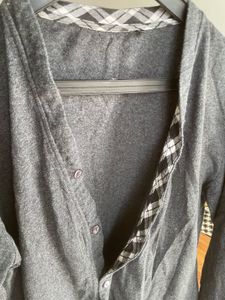 Gray Cardigan Sweater