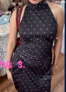 littlebox Polka Dot Halter Neck Backless Mini Dres