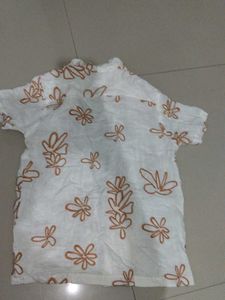 Men's White Floral Short Sleeve Shirt