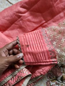 Embroidered Peach Kurta