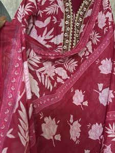 Beautiful Pink Floral Kurta Set