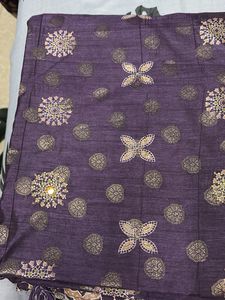 Designer Purple Saree with Tassels