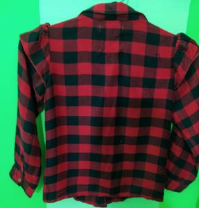 Beautiful Red &amp; Black Girls Shirt Pantaloon