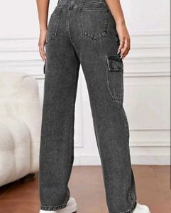Stylish Grey Cargo Jeans