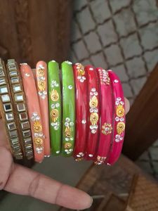 Vibrant Bangle Set with Embellishments