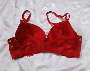 Red Lace Padded Bra