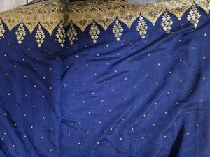 Elegant Blue Embroidered Saree