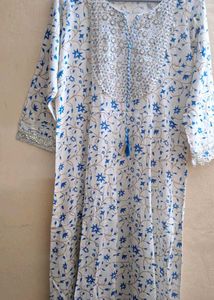 Brand new Blue Floral Embroidered Kurta