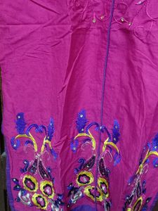 XL Size purple cotton kurti.