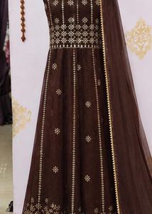 Elegant Brown Kurta Set with Gold Embellishments