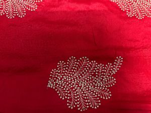 Red Embellished Silk Saree